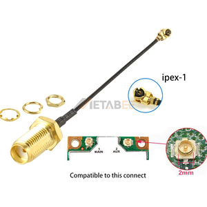 SMA <strong>to</strong> UFL U.FL HSC MHF MHF4 90 Degrees Female Male PCB Bulkhead 15CM RF 1.13 Coax Cable Antenna Adapter Assembly - Product Image 1