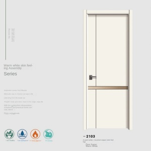 Puerta de Madera Plástica Compuesta Personalizada para Edificios de Oficinas, Villas y Habitaciones de Huéspedes, Puerta Interior Hueca de Madera Plástica con Marco de Madera de Palma - Product Image 2