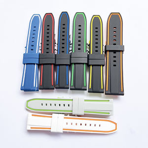 Correas De reloj De silicona personalizadas De dos colores, 20mm, 22mm, 24mm, 26mm, pulsera De Montre, piezas De repuesto De reloj De silicona para Moonswatch <span class=keywords><strong>Apple</strong></span> - Product Image 2