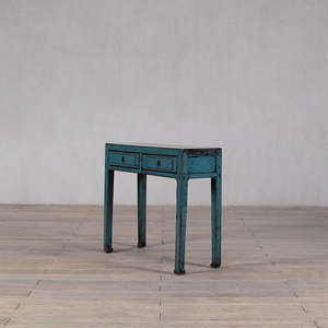 Mesa <span class=keywords><strong>Consola</strong></span> de Madera Maciza de Reproducción Vintage <span class=keywords><strong>con</strong></span> <span class=keywords><strong>Cajones</strong></span> Pintados, Muebles Rústicos para Sala de Estar para Uso Doméstico - Product Image 5