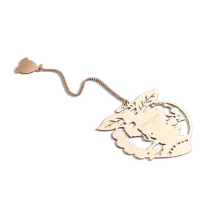 Promotional Items Unique Design Engraved Laser Metal <b>Bookmark</b> with Chain - Product Image 4