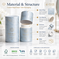 Cilindro de Cartón Rígido FSC Personalizado de Cualquier Tamaño, Tubo de Papel para Empaque con Logotipo en Lámina Dorada para Perfume, Aceite Esencial, Cosméticos, Caja de Regalo