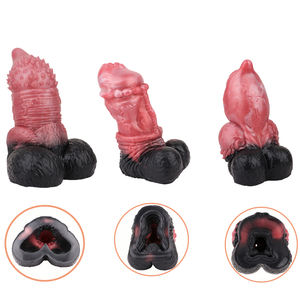 Venta al por mayor fantasía Animal perro/<span class=keywords><strong>caballo</strong></span>/Tigre pene masturbación silicona suave masturbador masculino bolsillo coño Stroker adulto juguete sexual - Product Image 1