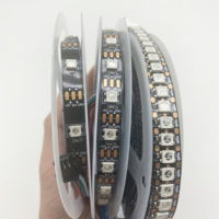 Bande LED WS2812B adressable individuellement, 5V, PCB noir, 30 60 144 LED/m, RGB programmable, couleur de rêve, étanche