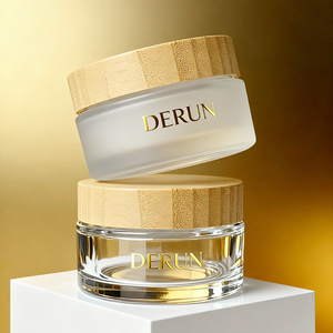 Envases de Vidrio Transparentes Blancos Exfoliantes para Cosméticos, 30g 50g 100g, con Tapas de Bambú, para Crema Facial, Más Vendidos - Product Image 2