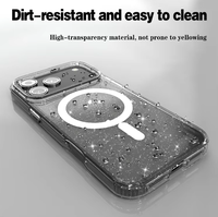 Étuis de téléphone Casemimi personnalisés avec logo, élégants, brillants, de luxe, en TPU+PC, antichoc, avec anneau magnétique et porte-cartes pour 17 Pro Max