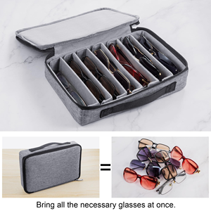 Custom Polyester Adjustable Slots <b>for</b> Multiple <b>Glasses</b> Travel Sunglasses Organizer <b>Case</b> - Product Image 3