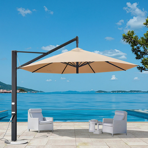 Parasol d'extérieur pour cour, terrasse, jardin, grande taille, avec éclairage LED solaire, idéal pour piscine et villa - Product Image 1