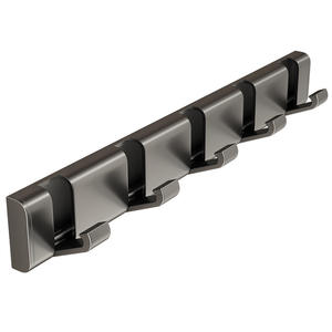 Meiruide Crochets pliables pour peignoirs, 5 crochets, nickel brossé, fixation murale moderne sans perçage, pour salle de bain et entrée - Product Image 1