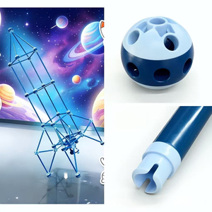 Kit de construction de tente-fort éducatif DIY 145 pièces, jouets interactifs parent-enfant, blocs de construction rotatifs - Product Image 1