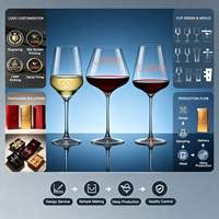 Verres à vin rouge classiques en cristal 520 ml, compatibles lave-vaisselle, coffret cadeau disponible pour la maison, le bar, le restaurant, les fêtes et les dîners romantiques