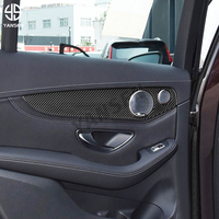 Autocollant de couverture de panneau de porte intérieur en Fiber de carbone véritable garnitures de protection accessoires automobiles pour Mercedes Benz W205 GLC W205 C200 C300