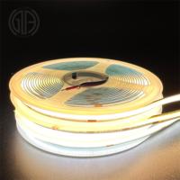 Lampu Strip LED COB Tanpa Titik 480LED/M 12V 24V 8mm 2700K 3000K 4000K 6000K CRI90 Tinggi Tahan Air untuk Lemari Dapur