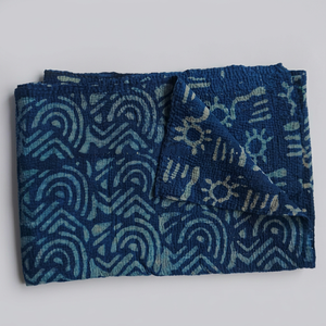 Proveedor estrella Indigo teñido bloque estampado tela Kantha Vintage Manta - Product Image 1