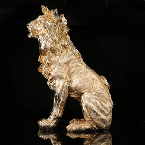 Suministro al por mayor, precio barato, León dorado, decoración interior para el hogar y exteriores, artesanía, escultura <span class=keywords><strong>de</strong></span> animales salvajes - Product Image 5