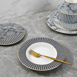 Nouveau Bone China Luxueux Métallique Poudre Porcelaine Assiettes Restaurant Vaisselle Assiette Ensembles Plats - Product Image 4