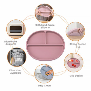 TYRY.HU Juego de Alimentación de Entrenamiento para Bebés y Niños, Cuenco de Silicona sin BPA, Cuchara, Tenedor, Babero para Niños de 0 a 3 Años, Juego de Cuencos de Alimentación - Product Image 5