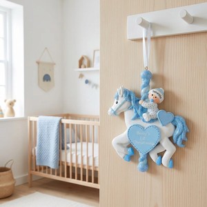 JIAXUN Nouveaux Pendentifs Miniatures en Résine Cheval Bleu pour Bébé Garçon, Thème Carrousel, Décorations de Noël et de Fêtes, Étanche - Product Image 5