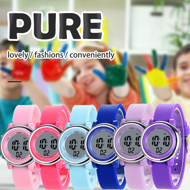 Colorful Digital Sports LED Wrist Watches Waterproof Kids Clock Watch for Kids Children Boys Girls