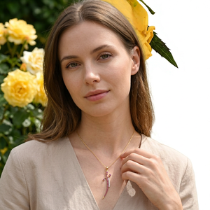 Pendentif épée en diamant et rubis de Birmanie naturel, or massif 14 carats, bijoux fins, fournisseur en gros OEM ODM - Product Image 3