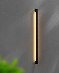 Applique Murale Linéaire en Aluminium, Style Nordique Minimaliste Moderne, pour Chambre à Coucher, Chevet, Salon, Décoration d'Ambiance, Luminaire LED Long Noir - Product Image 2
