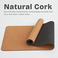 Tapete de Yoga de Corcho de Doble Capa de Lujo, Antideslizante, Ecológico, para Pilates y Entrenamiento de Yoga Caliente