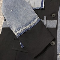 8505/FANMAJIALIE Nouvelle Veste en Jean Tendance pour Femme, Design Original, Style Urbain, avec Tissu Technologique Lavé