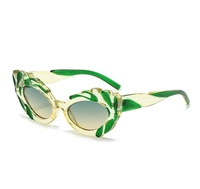 Lunettes de soleil œil-de-chat haut de gamme unisexe UV400 à monture intégrale, recommandées en Europe et en Amérique, pour la photographie de rue Xiaohongshu, échantillon en gros