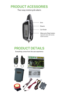 Système d'alarme moto bidirectionnel SPY Safeguard avec fonction anti-hijacking, démarrage à distance du moteur, portée de surveillance de 3500 m, étanche, en ABS - Product Image 5