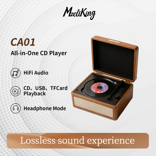 Premium Retro Leather Suitcase CD Player with BT Speaker - Multifunctional  for Birthday Gift and Desktop Decoration