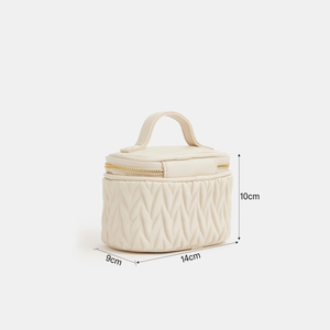 <span class=keywords><strong>Estuche</strong></span> <span class=keywords><strong>de</strong></span> Maquillaje Portátil <span class=keywords><strong>de</strong></span> Viaje <span class=keywords><strong>de</strong></span> Alta Calidad, <span class=keywords><strong>de</strong></span> Lujo, en PU Crema, con Cierre, Elegante y Duradero <span class=keywords><strong>para</strong></span> <span class=keywords><strong>Mujer</strong></span> - Product Image 5