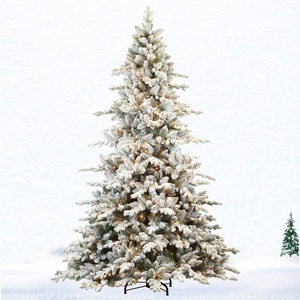 Arbre de Noël LED d'extérieur floqué blanc neige pré-éclairé de luxe en promotion - Product Image 1