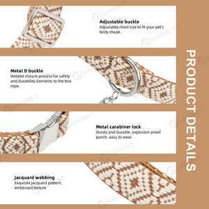 Nuevo diseño de collar y correa para perro, conjunto de lujo trenzado a mano, manos libres, plomo, moderno, de liberación rápida, logotipo personalizado, conjunto de collar para mascotas - Product Image 4