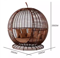 Artisanat Pas Cher Rotin Whicker Oeuf Salon Lit pour Jardin Extérieur Daybed Meubles Ensemble Patio Balcon Piscine Côté