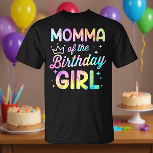 Camiseta Tie Dye Momma Of The Birthday Girl para fiesta de cumpleaños - Product Image 3