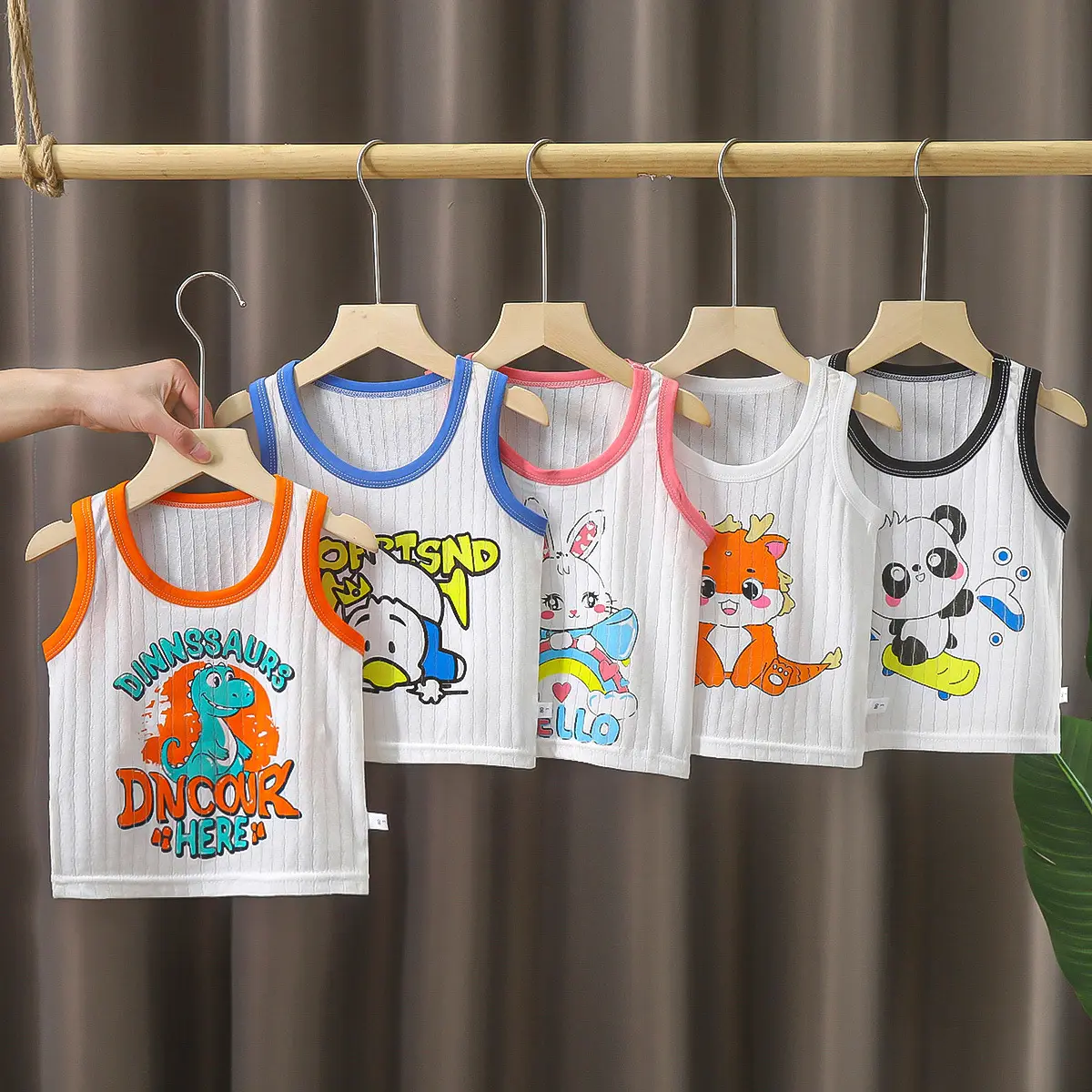 Débardeur sans manches pour bébé de 1 à 5 ans 100% coton T-shirts à manches courtes pour bébé unisexe