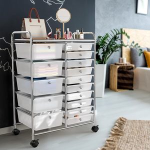 Support de rangement mobile multifonctionnel de grande capacité Support de rangement domestique en plastique pour le salon Chariot à snacks - Product Image 4