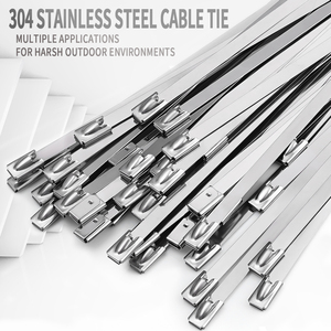 Fascette in Acciaio Inox GATI 4.6MM*300MM-304 con Chiusura a Sfera Non Rivestite 100 Pezzi/Sacchetto 0.18*11.8 Pollici - Product Image 2