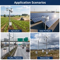 Kit de Inicio IoT Compacto Ourspeed (Ble 5.0) Estación Meteorológica 8 en 1 Ultrasónica con Sensor de Velocidad y Dirección del Viento, Temperatura, Humedad y Lluvia