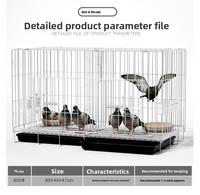 Grande cage d'élevage pliable et respirante en acier pour pigeons, avec cloison de séparation et bouton-pression, pour usage domestique (pigeons, poulets, canards)