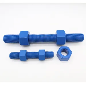 Manufacturers Directly Fully Threaded Tefloned PTFE Bolts Studs Nuts Double Sided M10 M8 M12 Connecting Rod Bolts