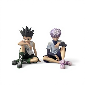 Figurine PVC Hunter x Hunter <span class=keywords><strong>PG</strong></span> pose assise Killua Zoldyck Gon Freecss, boîte cadeau, décoration, jouet, anime - Product Image 1