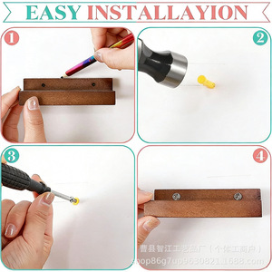 Wooden <b>wall</b>-mounted <b>vinyl</b> record rack, no drilling required, living room decorative disc shelf, <b>wall</b>-mounted album CD display - Product Image 4