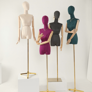 Mannequin de vitrine pour robe de mariée, modèle féminin en daim coloré, style japonais et coréen, avec taille torsadée - Product Image 1