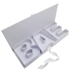 Caja de Regalo de Cartón con Forma de Letra BAE, Rellenable con Chocolate, para Baby Shower de Niño, Decorativa con Flores Dulces, para Tía o Amante - Product Image 6