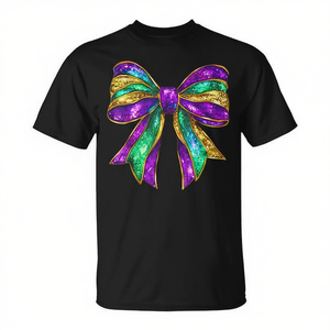 T-shirt promotionnel pour femme Coquette Bow Mardi Gras Fat Tuesday New Orleans - Product Image 2