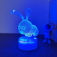 Projecteur d'Anime à Commande Tactile, Lampe Décorative pour Chambre à Coucher, Mini Effet 3D, Lumière Vive pour Décoration de Chambre d'Enfant, Lampe Mignonne