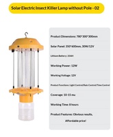 Trampa para Insectos LED Solar de 40W con Panel y Batería de 40AH, Resistente al Agua, con Control de Tiempo, para Invernaderos y Huertos, Precio de Fábrica