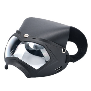 Casco de media cara para perros con visera arcoíris, protección solar, equipo de protección de cuero PU para deportes al aire libre para niños - Product Image 5