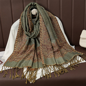 Nouvelle mode quatre saisons Jacquard Polyester musulman noix <span class=keywords><strong>de</strong></span> cajou écharpe longue écharpe élégante rétro ethnique foulards pour les femmes - Product Image 4